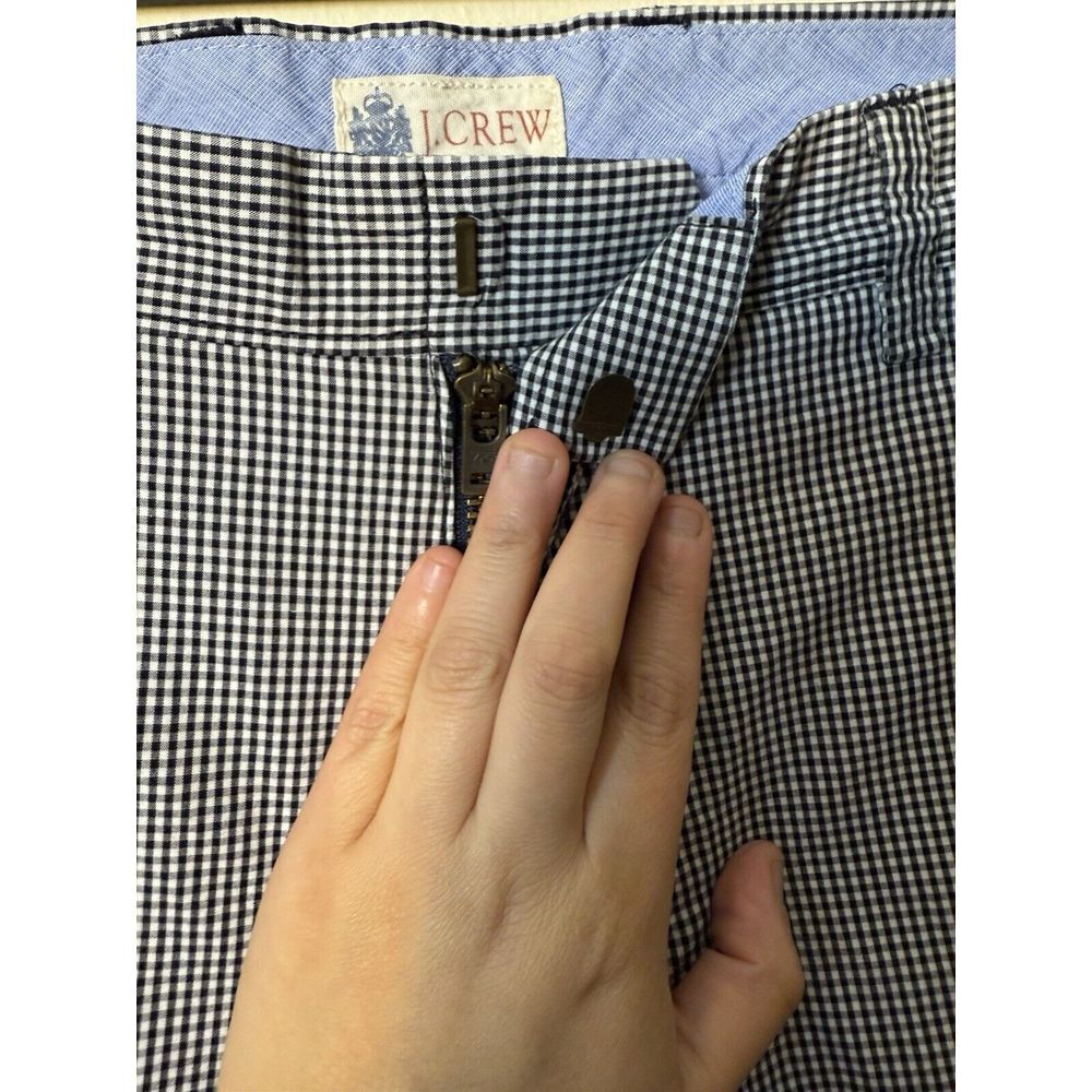 J.Crew Mens 34 Black White Gingham‎ Plaid Rivington Shorts Flat Front Cotton - Picture 4 of 8